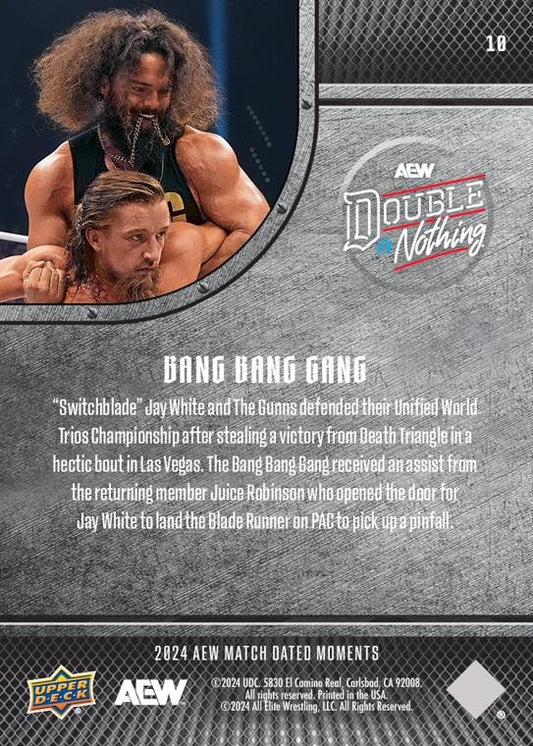 Bang Bang Gang – Juice Robinson Returns to AID the Bang Bang Gang in ITS Trios Title Defense Versus Death Triangle trading card PW Catalog