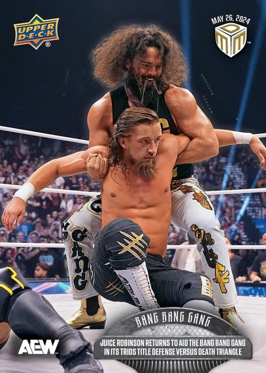 Bang Bang Gang – Juice Robinson Returns to AID the Bang Bang Gang in ITS Trios Title Defense Versus Death Triangle trading card PW Catalog