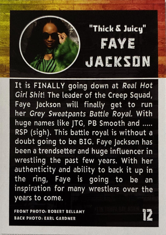 “Thick & Juicy” Faye Jackson trading card PW Catalog