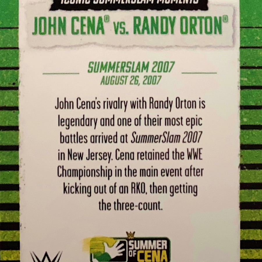 Iconic Summerslam Moments – John Cena vs. Randy Orton trading card PW Catalog