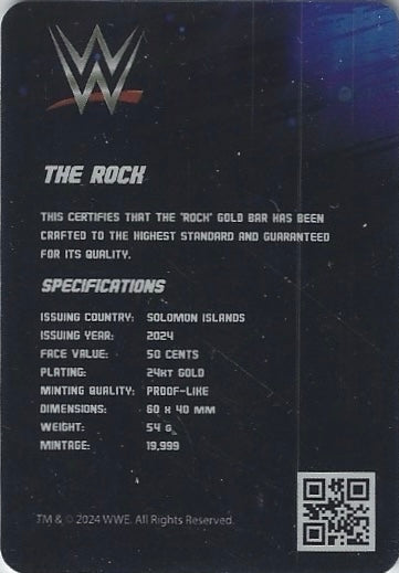 The Rock trading card PW Catalog