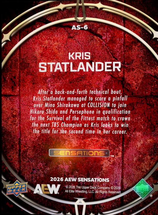 June 20, 2026 – Kris Statlander – a Victory Over Mina Shirakawa Qualifies Kris Statlander for the Survival of the Fittest Match to Crown a New TBS Champion
