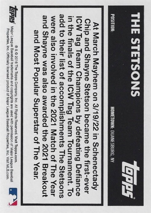 The Stetsons trading card PW Catalog