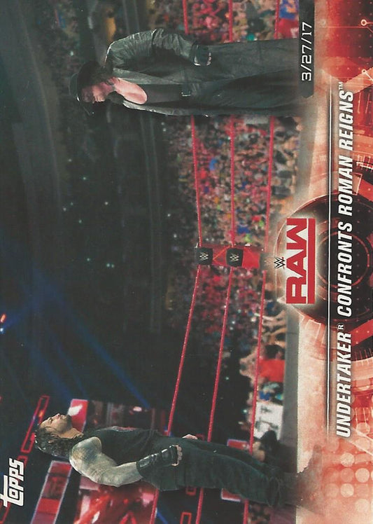 WWE Topps Road to Wrestlemania 2018 Undertaker and Roman Reigns #20