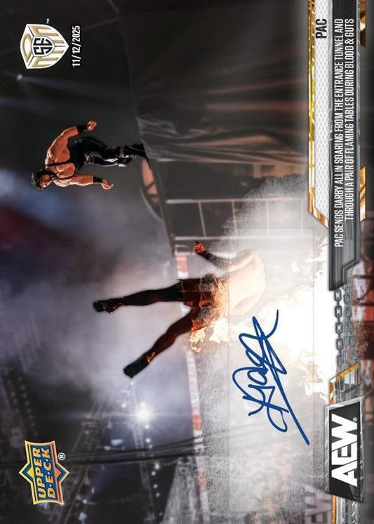 PAC – PAC Sends Darby Allin Soaring From the Entrance Tunnel and Through a Pair of Flaming Tables During Blood & Guts