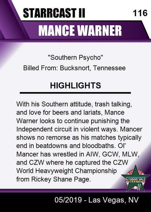 Mance Warner Trading Card PWcatalog