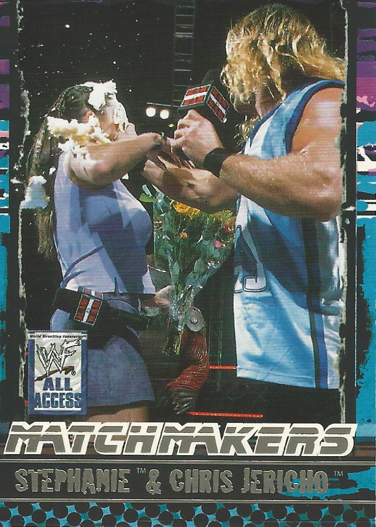 WWF Fleer All Access 2002 Chris Jericho and Stephanie McMahon MM 7 OF 15 trading card PW Catalog