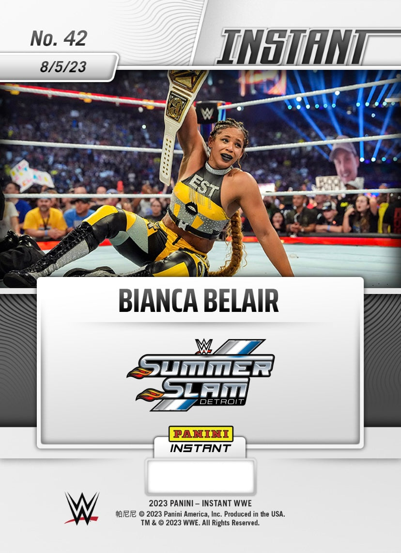 Bianca Belair – Bianca Belair Wins Women’s Championship trading card PW Catalog