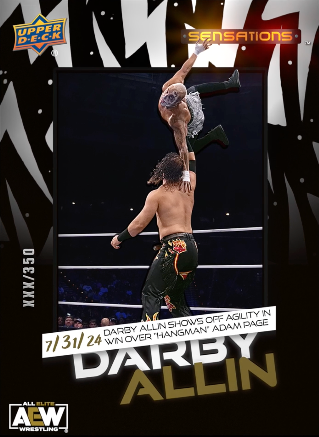 7/31/24 – Darby Allin – Darby Allin Shows OFF Agility in Win Over “Hangman” Adam Page trading card PW Catalog