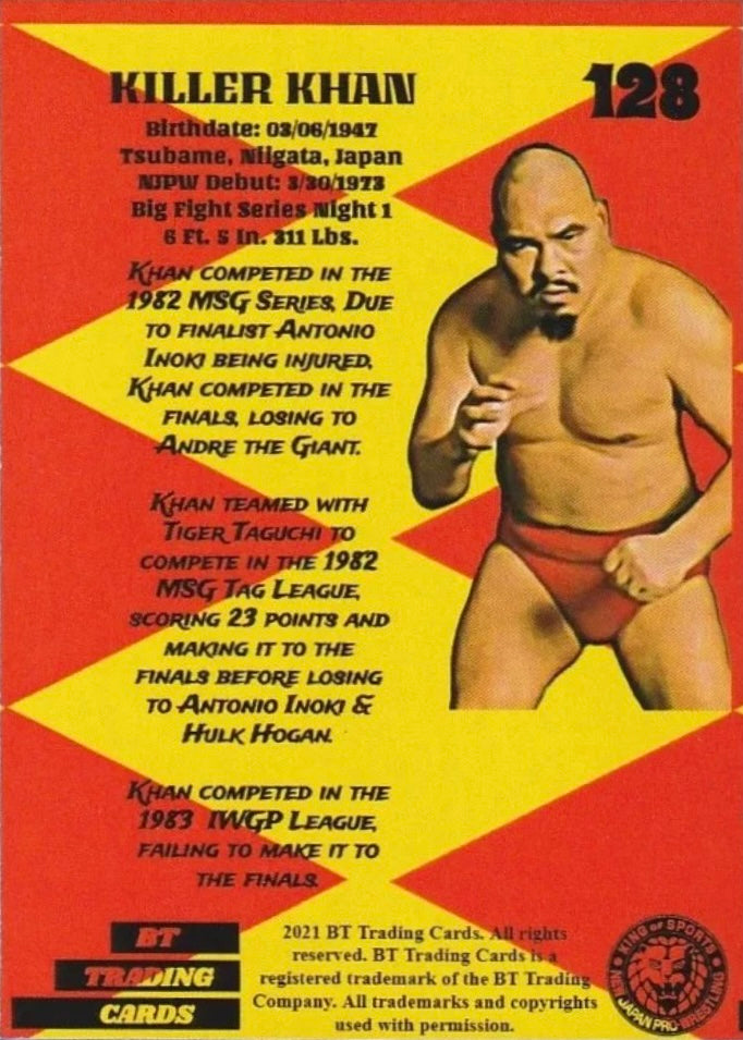 Killer Khan trading card PW Catalog