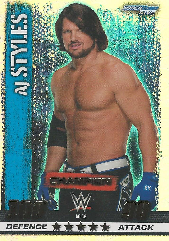 WWE Topps Slam Attax 10th Edition 2017 Champion AJ Styles #12
