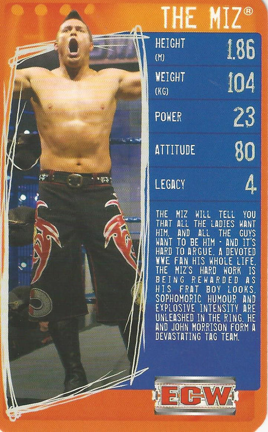 WWE Top Trumps Specials 2009 The Miz trading card PW Catalog