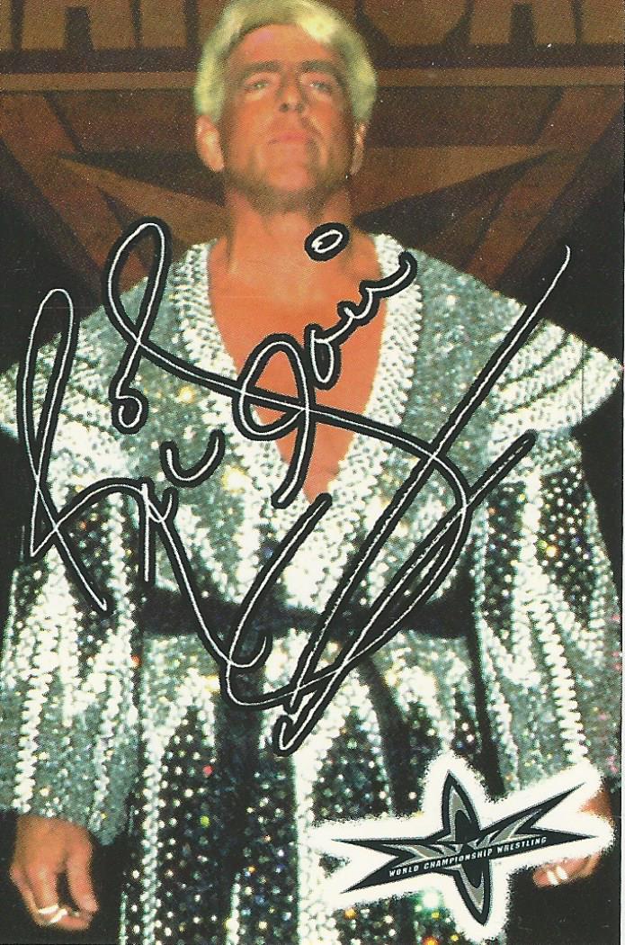 WCW Crazy Planet Stickers 1999 Ric Flair trading card PW Catalog