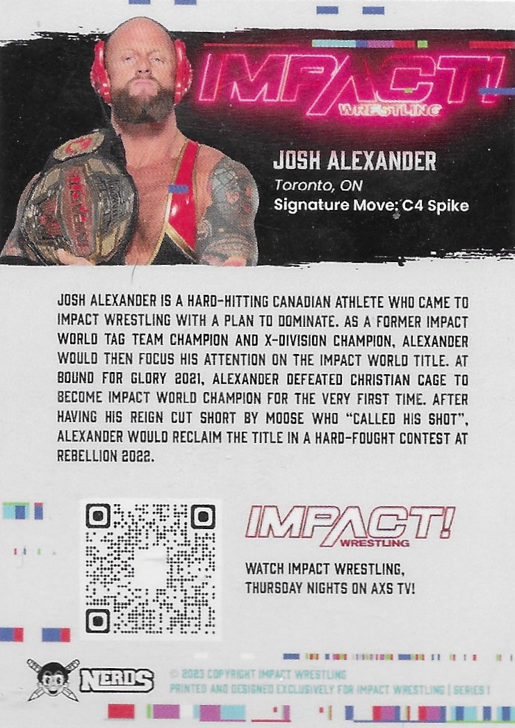 Josh Alexander – Impact World Champion trading card PW Catalog