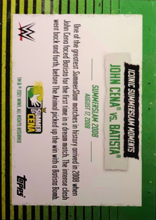 Iconic Summerslam Moments – John Cena vs. Batista trading card PW Catalog