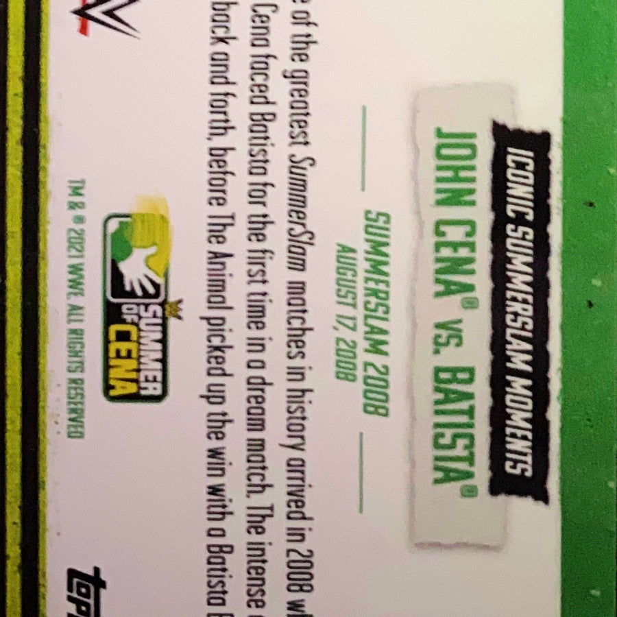 Iconic Summerslam Moments – John Cena vs. Batista trading card PW Catalog