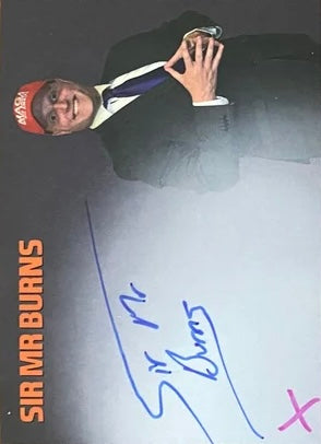 SIR MR Burns trading card PW Catalog