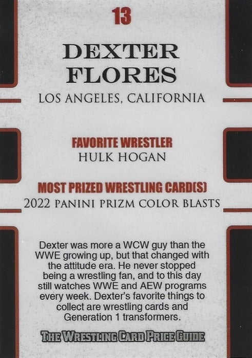 Dexter Flores trading card PW Catalog