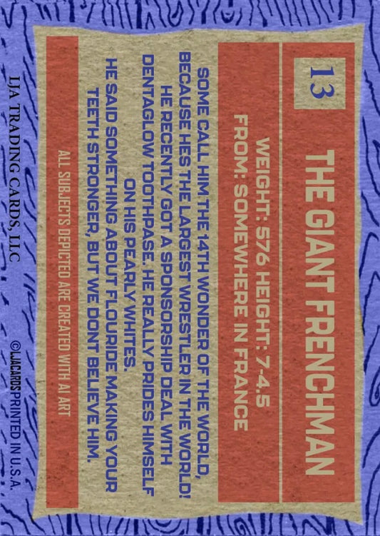 The Giant Frenchman trading card PW Catalog