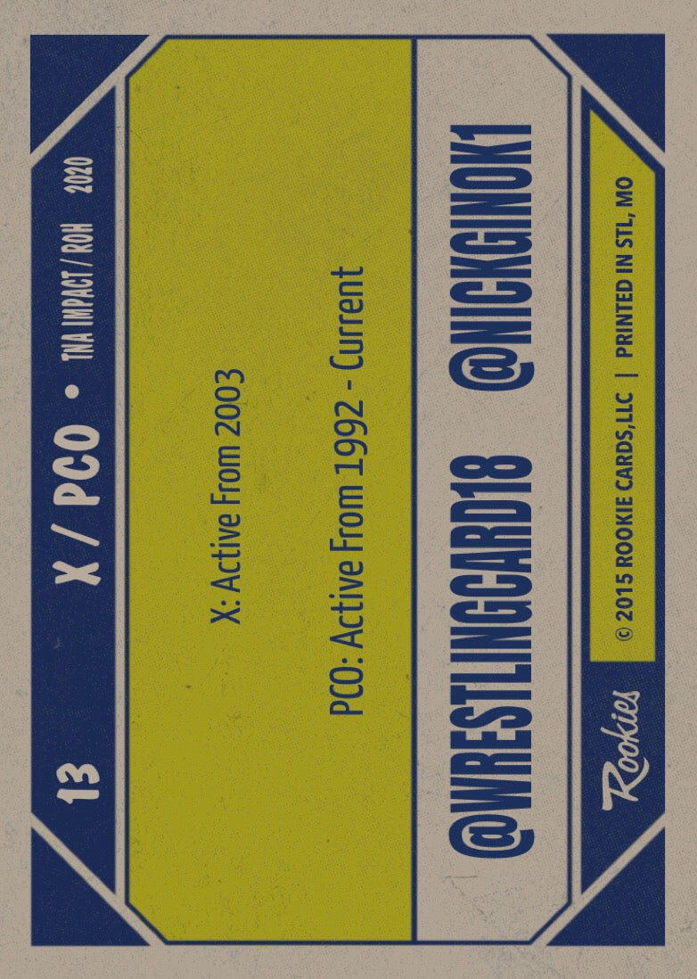 X / PCO trading card PW Catalog