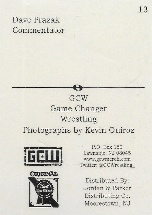 Dave Prazak trading card PW Catalog