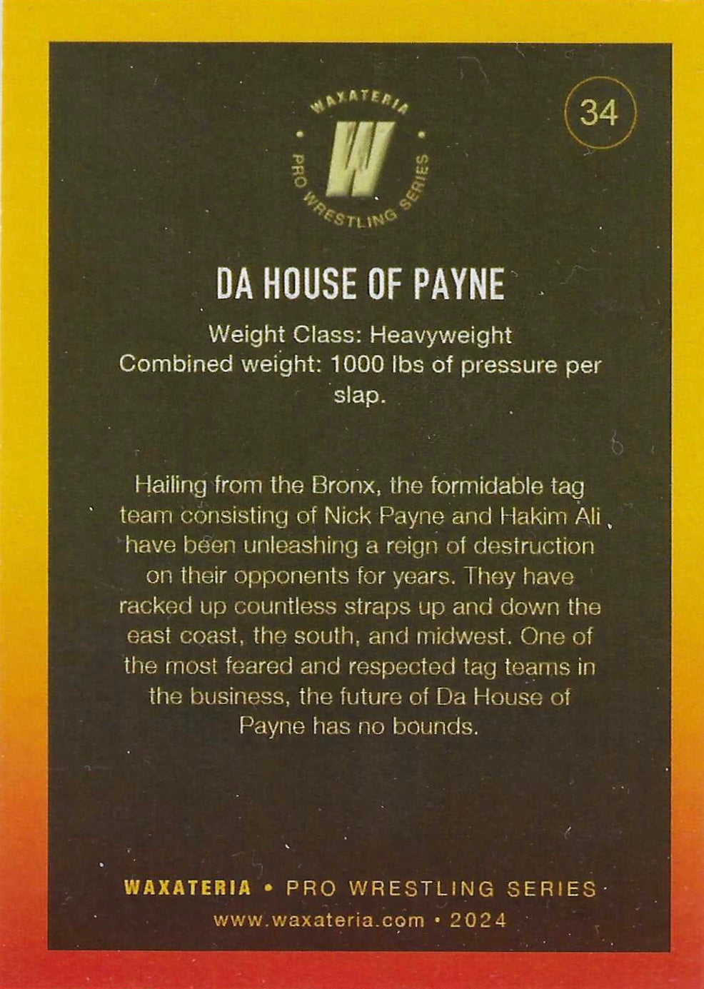 DA House of Payne trading card PW Catalog