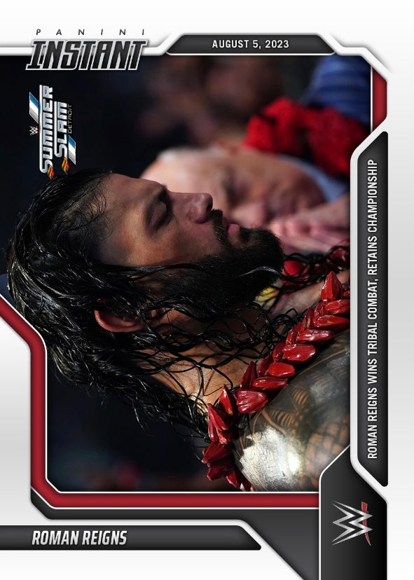 Roman Reigns – Roman Reigns Wins Tribal Combat, Retains Championship trading card PW Catalog
