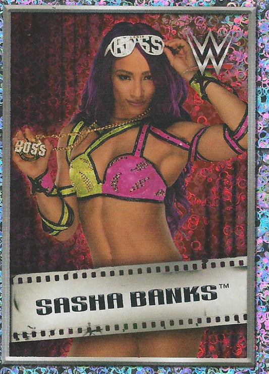 WWE Topps 2018 Stickers Sasha Banks Foil #130