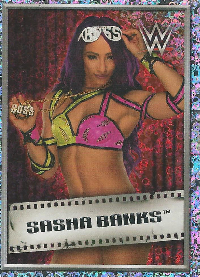 WWE Topps 2018 Stickers Sasha Banks Foil #130