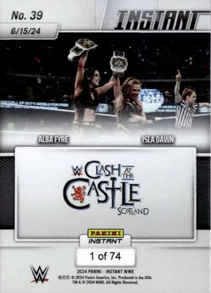 Alba Fyre – Isla Dawn – the Unholy Union Wins the Women’s TAG Team Championships trading card PW Catalog