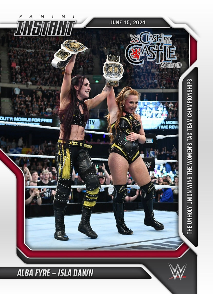 Alba Fyre – Isla Dawn – the Unholy Union Wins the Women’s TAG Team Championships trading card PW Catalog