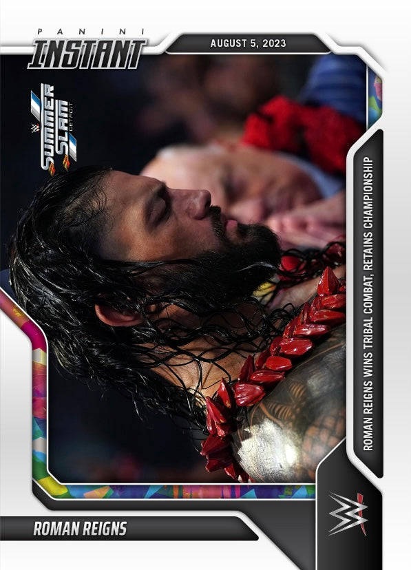 Roman Reigns – Roman Reigns Wins Tribal Combat, Retains Championship trading card PW Catalog