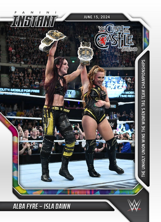 Alba Fyre – Isla Dawn – the Unholy Union Wins the Women’s TAG Team Championships trading card PW Catalog