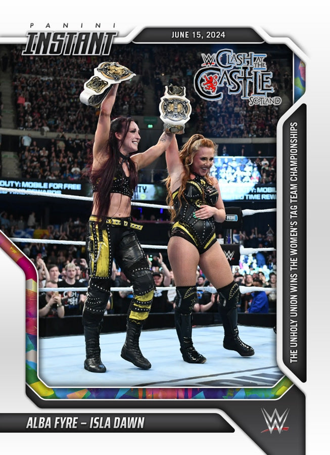 Alba Fyre – Isla Dawn – the Unholy Union Wins the Women’s TAG Team Championships trading card PW Catalog
