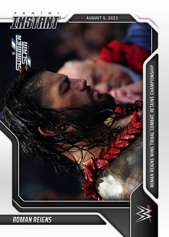 Roman Reigns – Roman Reigns Wins Tribal Combat, Retains Championship trading card PW Catalog