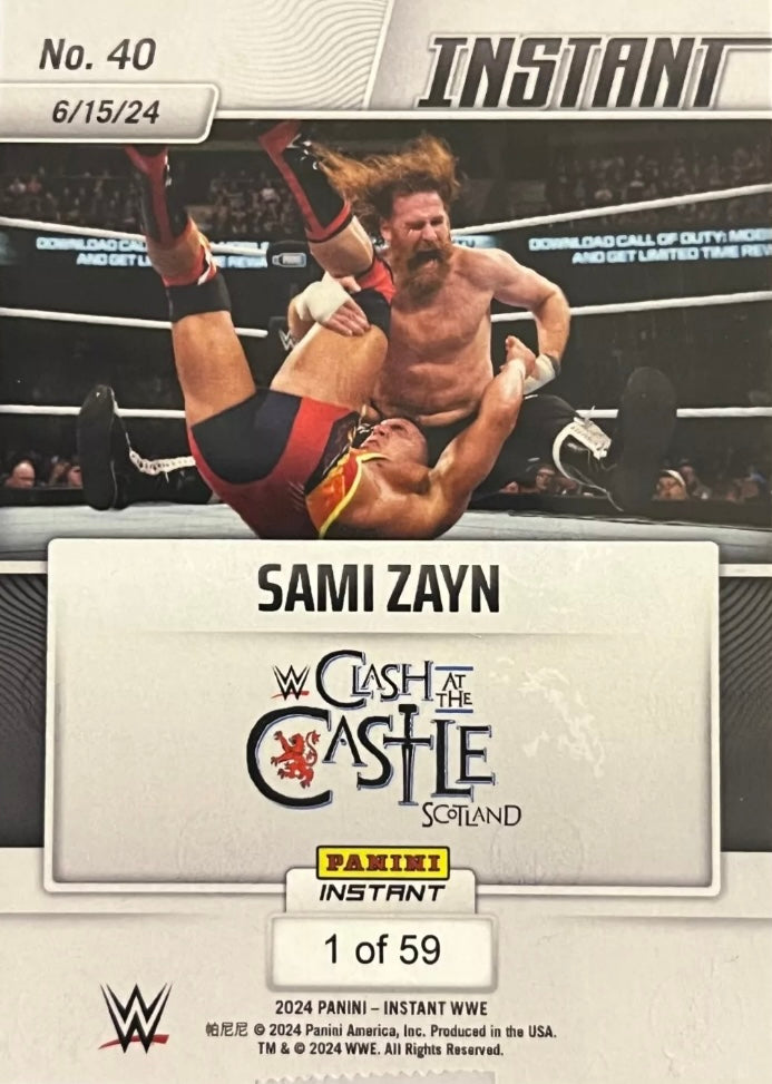 Sami Zayn – Sami Zayn Retains the Intercontinental Championship trading card PW Catalog