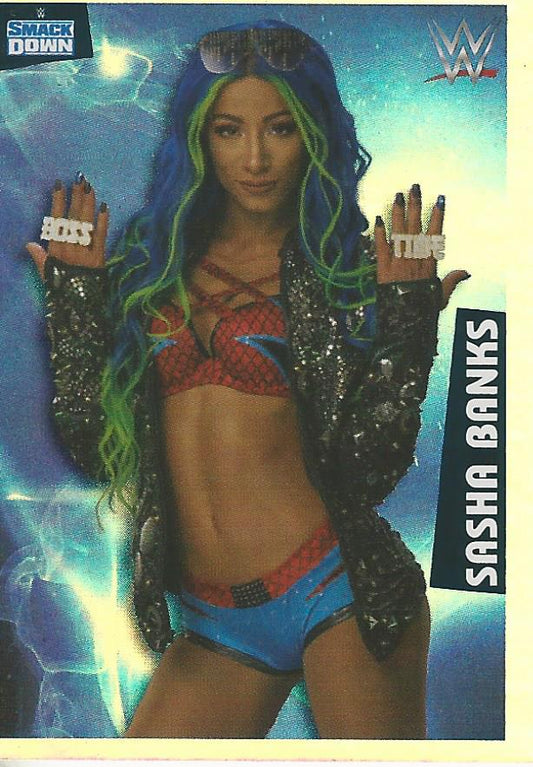 WWE Panini 2022 Sticker Collection Sasha Banks Foil #134