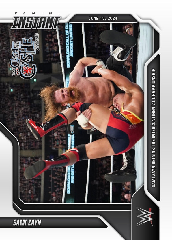 Sami Zayn – Sami Zayn Retains the Intercontinental Championship trading card PW Catalog