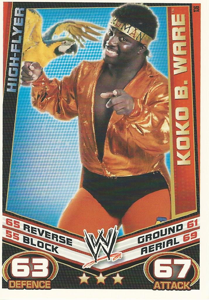 WWE Topps Slam Attax Rebellion 2012 Koko B Ware #136
