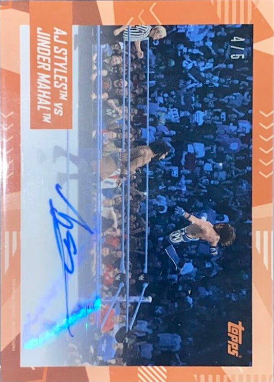 History Maker – AJ Styles vs. Jinder Mahal trading card PW Catalog