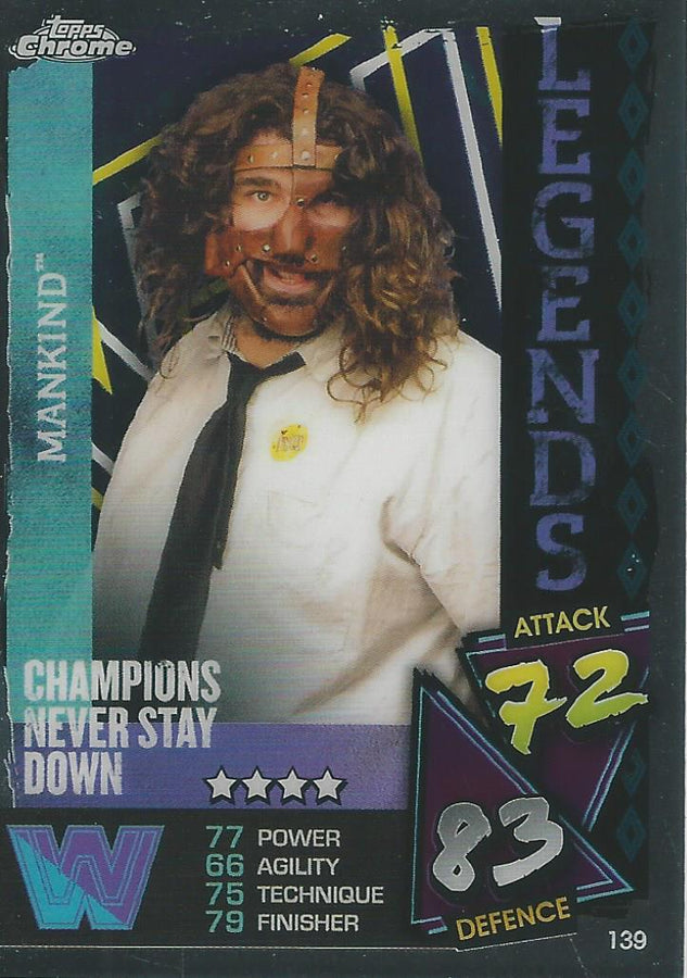 WWE Topps Slam Attax Chrome 2021 Mankind #139