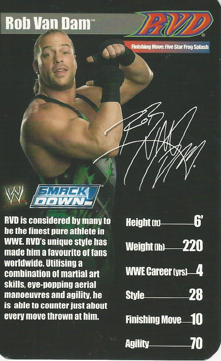 WWE Top Trumps Superstars 1 2005 Rob Van Dam trading card PW Catalog