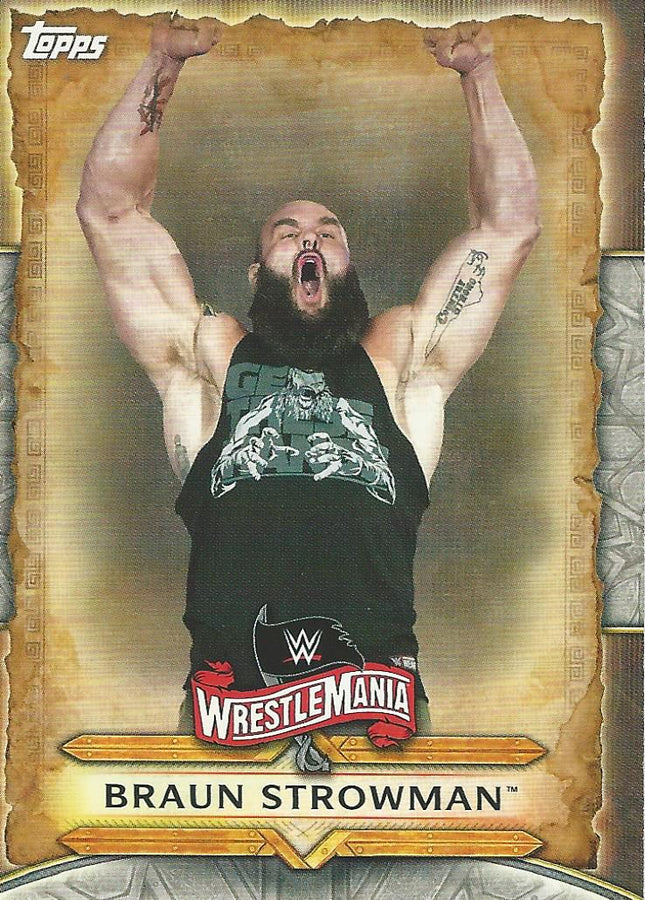 WWE Topps Road to Wrestlemania 2020 Braun Strowman WM-13 trading card PW Catalog