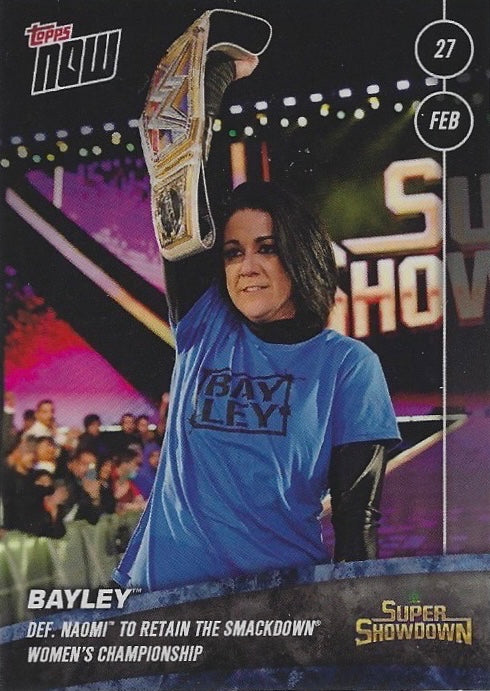 Bayley DEF. Naomi to Retain the Smackdown Women’s Championship trading card PW Catalog