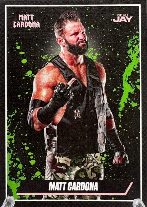Matt Cardona – Neon Green Mist Splatter trading card PW Catalog