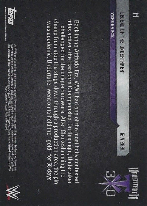 12.9.2001 – Winning WWE Hardcore Championship trading card PW Catalog