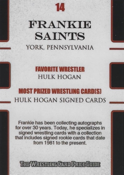 Frankiesaints trading card PW Catalog