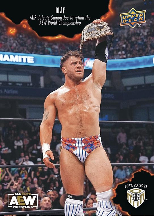 MJF – MJF Defeats Samoa JOE to Retain the AEW World Championship trading card PW Catalog