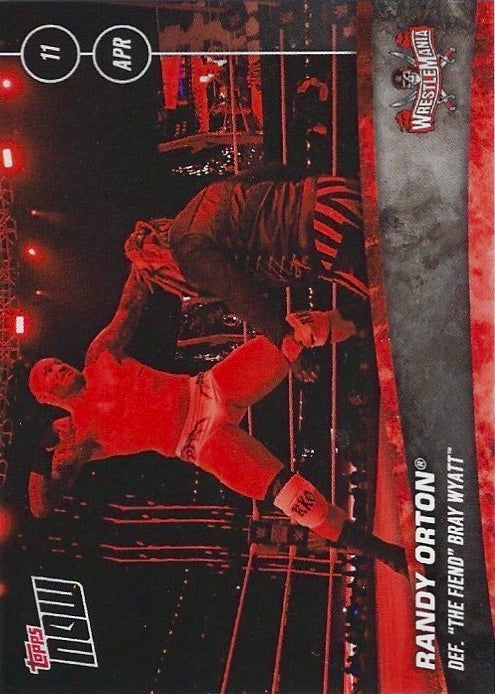 Randy Orton DEF. “the Fiend” Bray Wyatt trading card PW Catalog