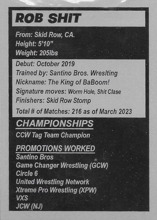 ROB Shit trading card PW Catalog